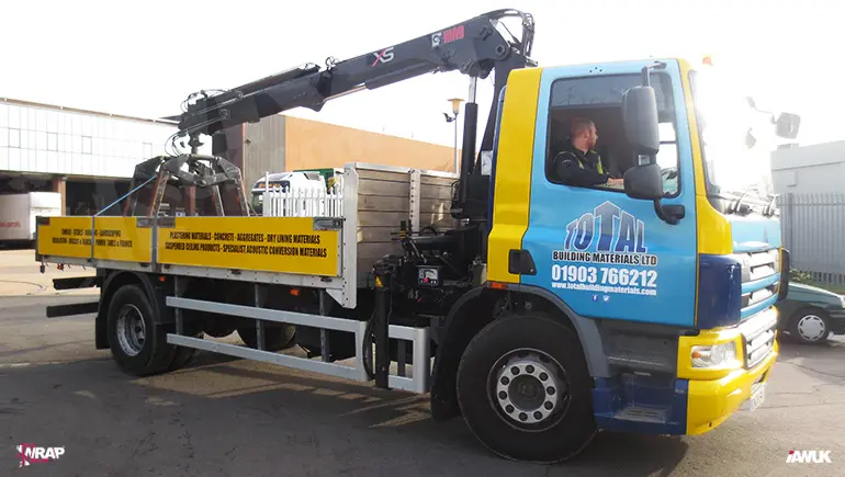 Commercial lorry with branded vehicle graphics